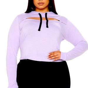 Fashion nova lavender cutout hoodie